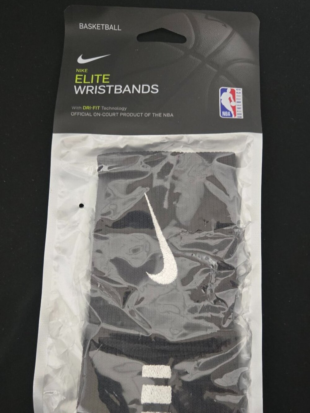 Nike Elite NBA Doublewide Wristbands 2-Pack Black/White NWT 🏀💪